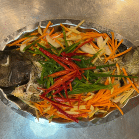 Cá mú hấp Hong Kong