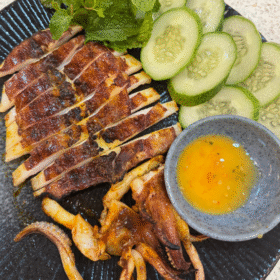 Mực lá nướng sa tế 1