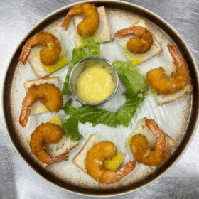 Tôm chiên xù sốt chanh dây