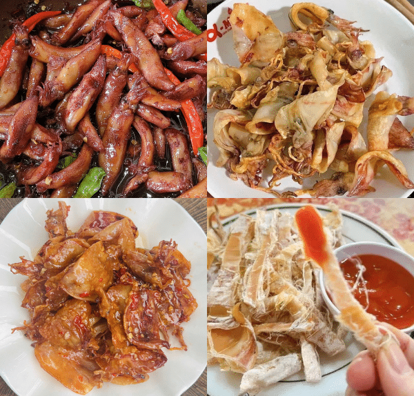 Các món mực mực khô ngon