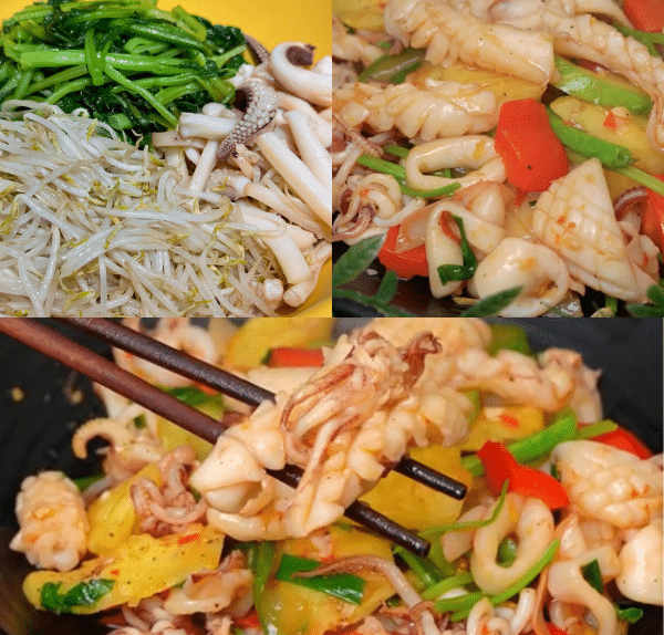 Các món mực xào
