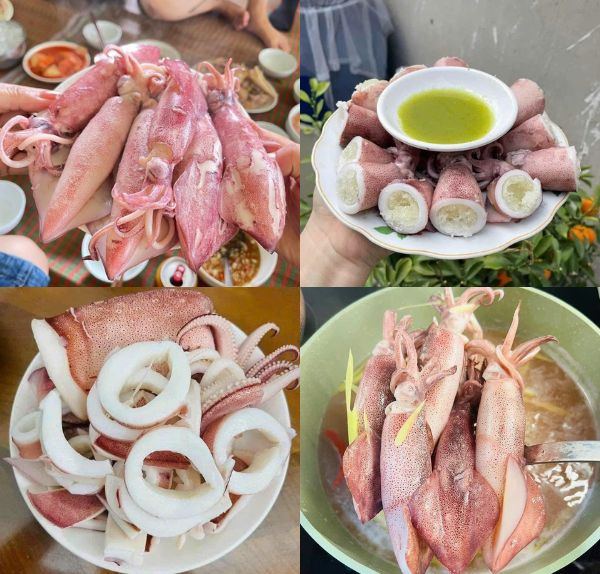 Chế biến món mực luộc