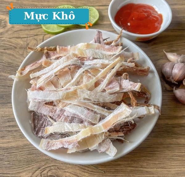 Mực khô chấm tương