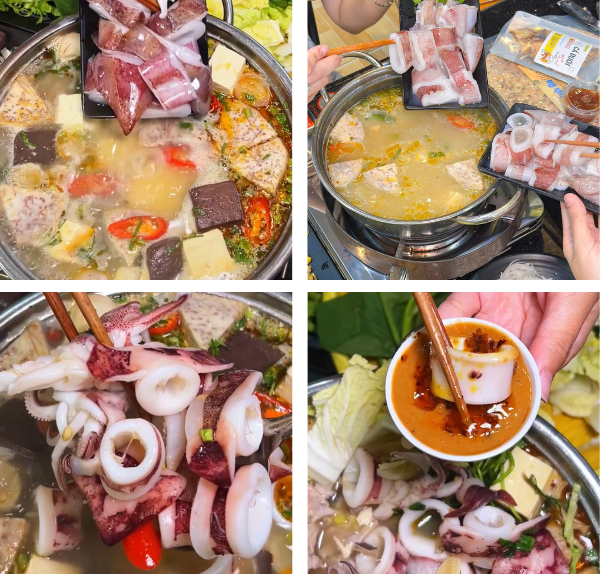 Thưởng thức lẫu mực thơm ngon